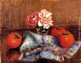 Famous Roses Paintings - Roses And Persimmons